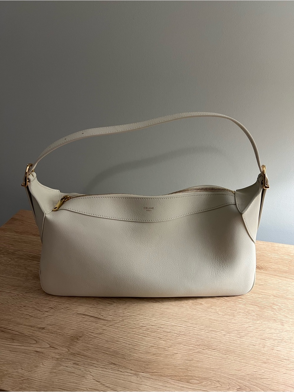 Celine Romy Medium Leather Shoulder Bag with Gold Hardware - Authentic